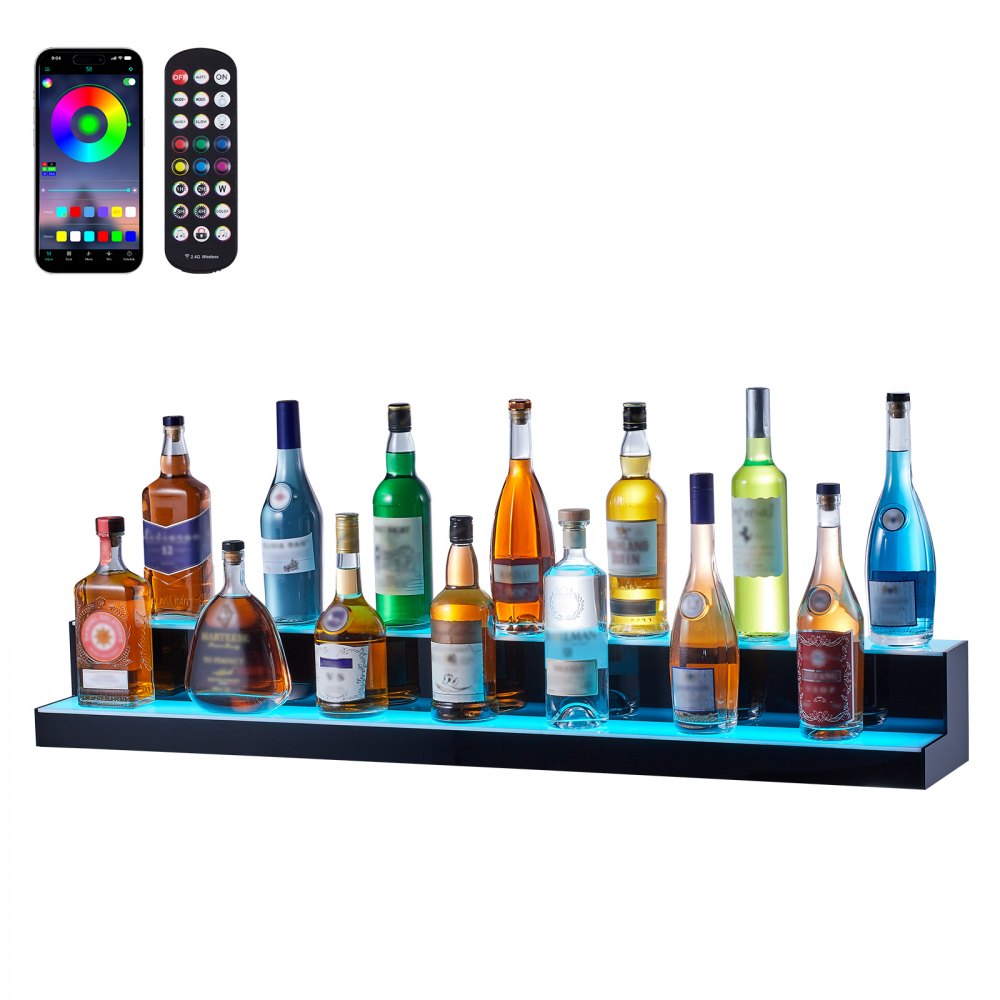 ok-2-48 - 48" LED Liquor Bottle Display Shelf with RF/App Control