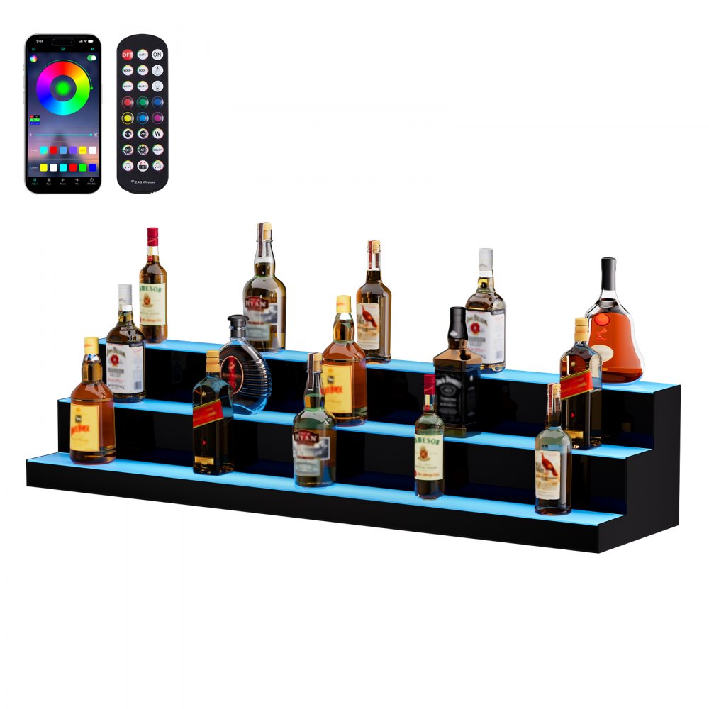 ok-3-48 - LED Lighted Liquor Shelf with Remote & App Control