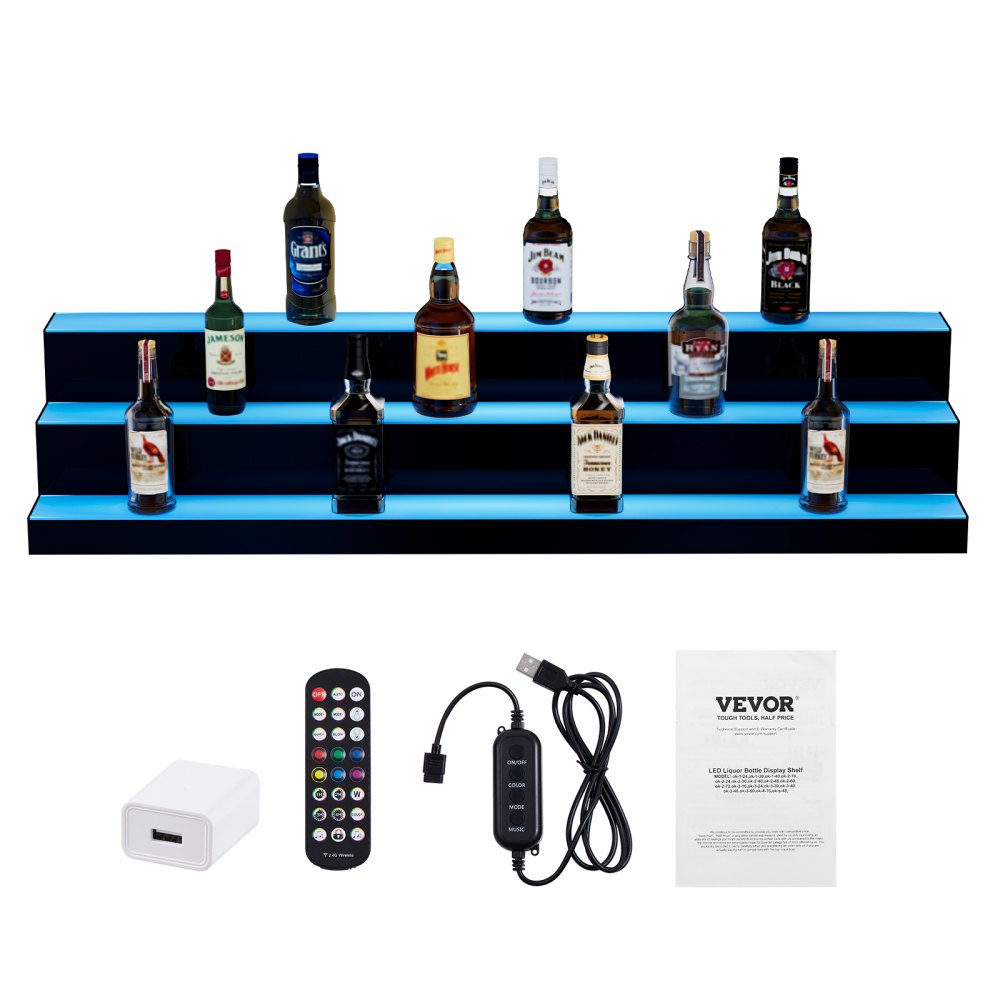 ok-3-48 - LED Lighted Liquor Shelf with Remote & App Control