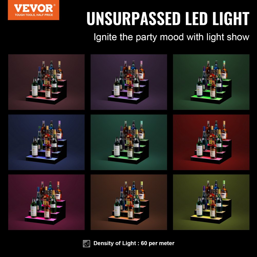 ok-4-16 - 16" LED Liquor Bottle Display Shelf with App Control