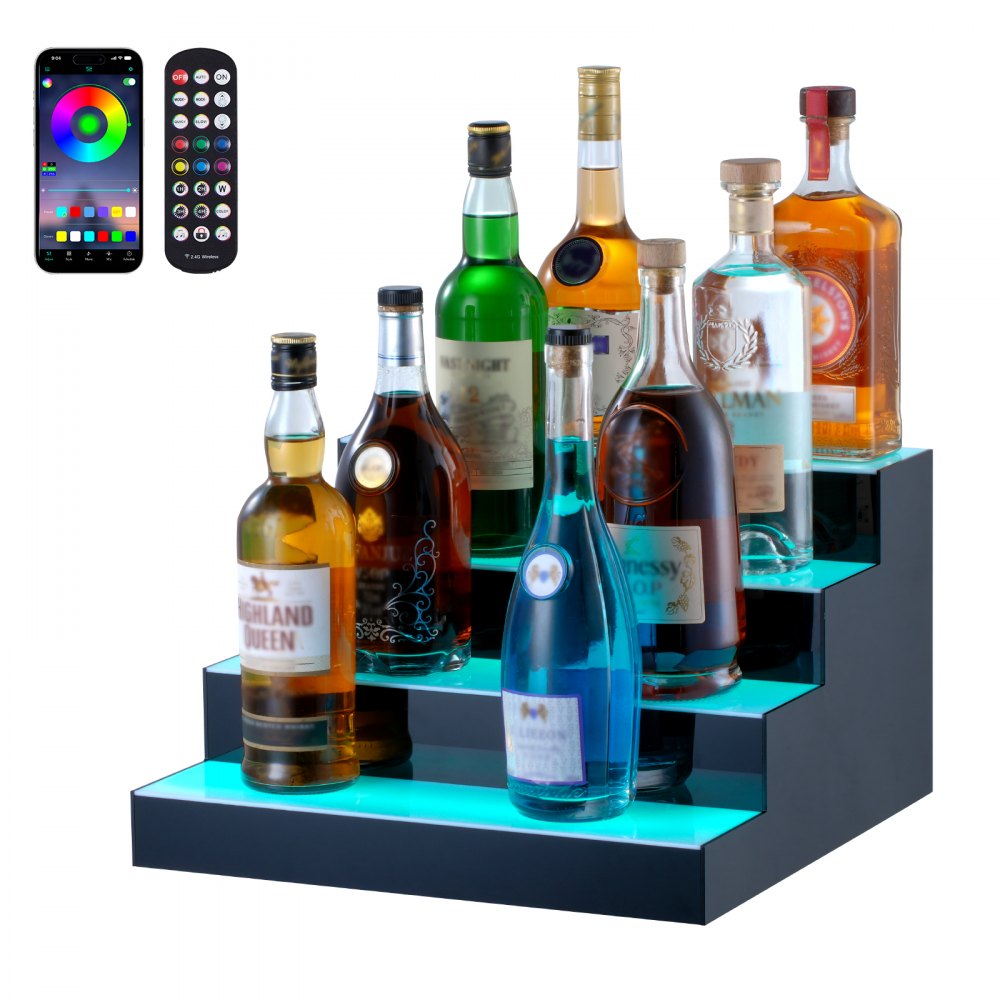 ok-4-16 - 16" LED Liquor Bottle Display Shelf with App Control