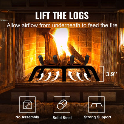 H230-A - 18" Heavy-Duty Steel Log Grate with 6 Support Legs