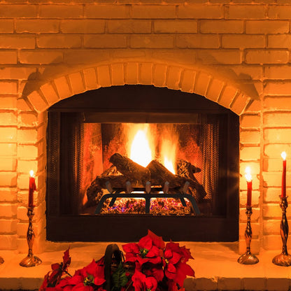 H230-B - 21" Heavy-Duty Black Steel Fireplace Log Grate