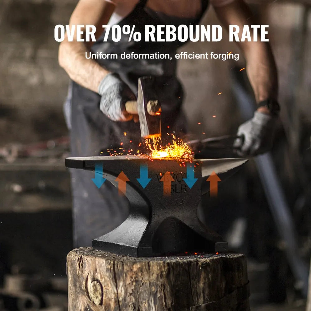 GZL66 - Durable Cast Steel Anvil 10.35" for Blacksmithing, 66Lbs