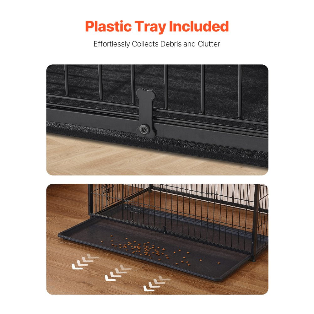 HFWDC03-01 - Elegant Indoor Dog Crate with Dual Doors and Heavy-Duty Frame