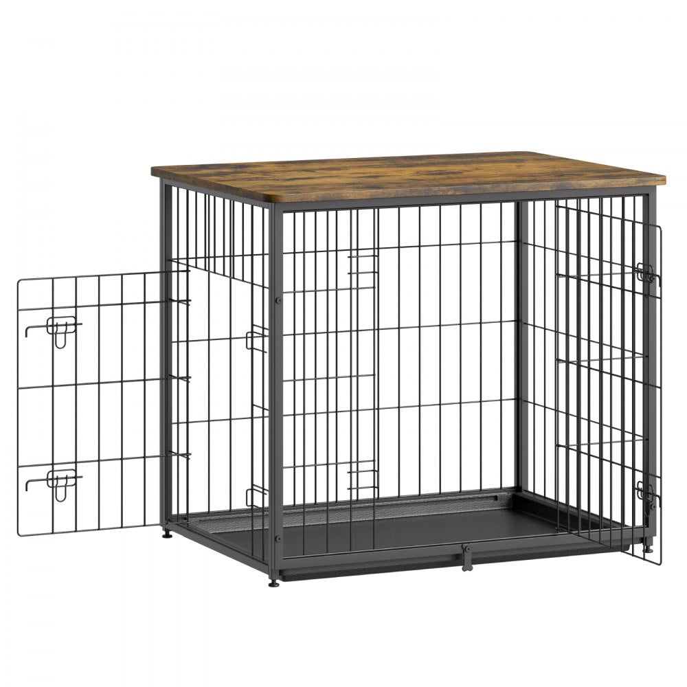HFWDC03-01 - Elegant Indoor Dog Crate with Dual Doors and Heavy-Duty Frame