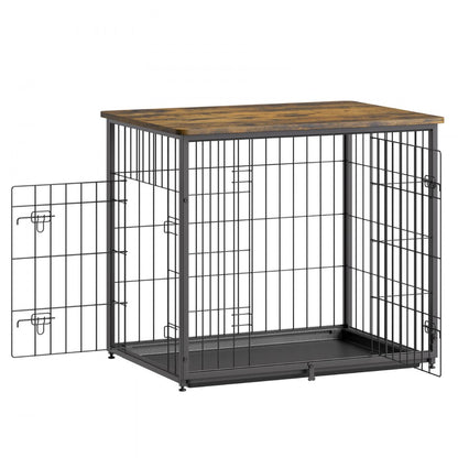 HFWDC03-01 - Elegant Indoor Dog Crate with Dual Doors and Heavy-Duty Frame