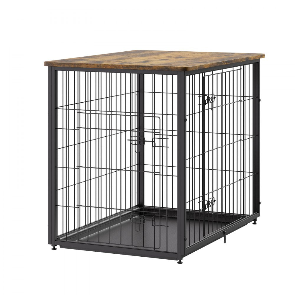HFWDC03-01 - Elegant Indoor Dog Crate with Dual Doors and Heavy-Duty Frame