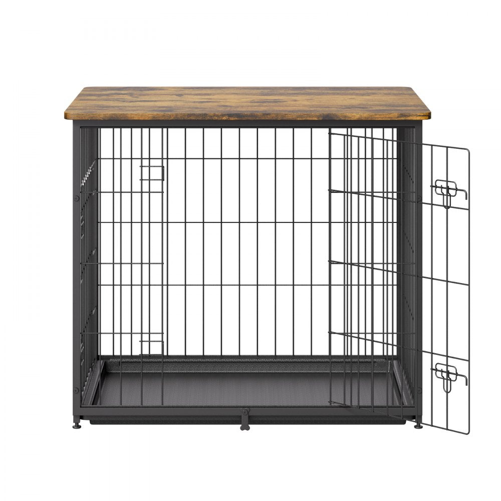 HFWDC03-01 - Elegant Indoor Dog Crate with Dual Doors and Heavy-Duty Frame