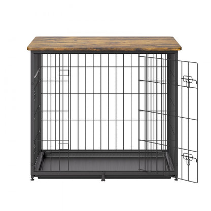 HFWDC03-01 - Elegant Indoor Dog Crate with Dual Doors and Heavy-Duty Frame