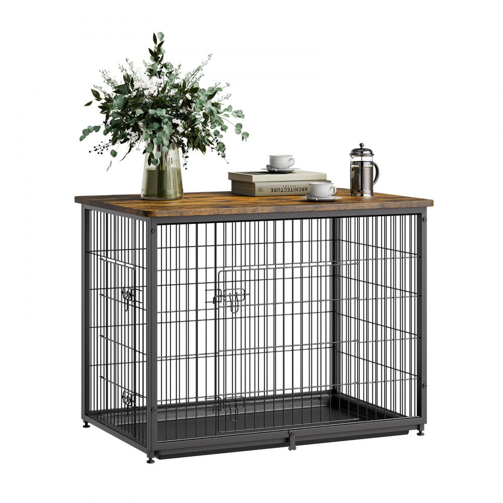 HFWDC03-04 - Elegant 44" Indoor Dog Crate with Dual Doors & Secure Design