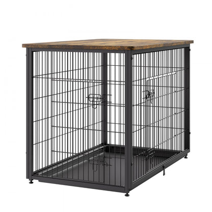 HFWDC03-04 - Elegant 44" Indoor Dog Crate with Dual Doors & Secure Design