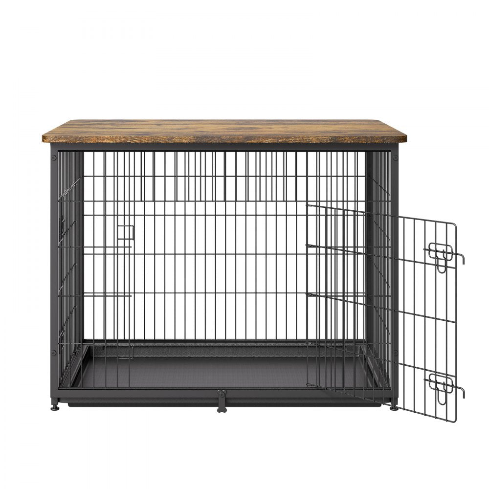 HFWDC03-04 - Elegant 44" Indoor Dog Crate with Dual Doors & Secure Design