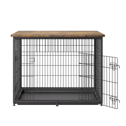 HFWDC03-04 - Elegant 44" Indoor Dog Crate with Dual Doors & Secure Design