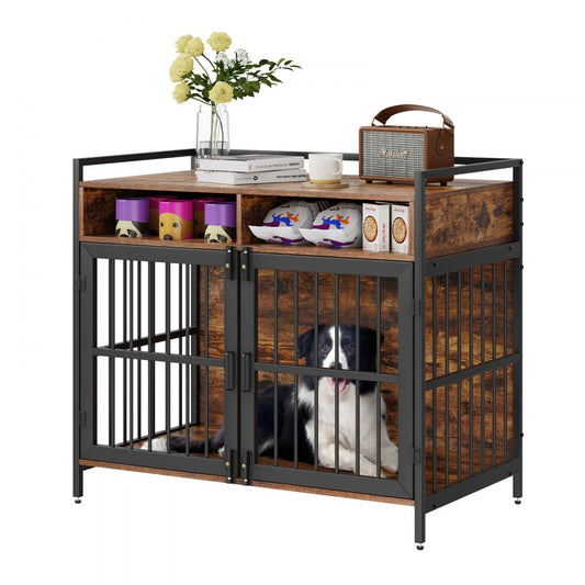 C20230602W-02 - Elegant 41" Dog Crate with Storage for Large Breeds