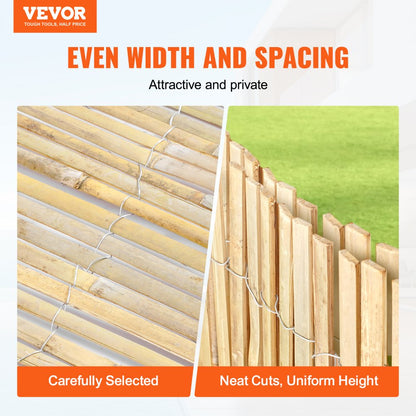 JA-A126F - 6ft Bamboo Privacy Screen with Rust-Proof Steel Wiring