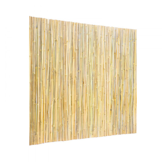 JA-A127A - Natural Bamboo Rolled Fence with Durable Steel Connections