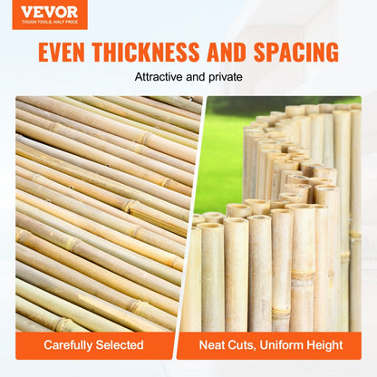 JA-A127B - Durable 100% Bamboo Rolled Fence for Privacy and Style