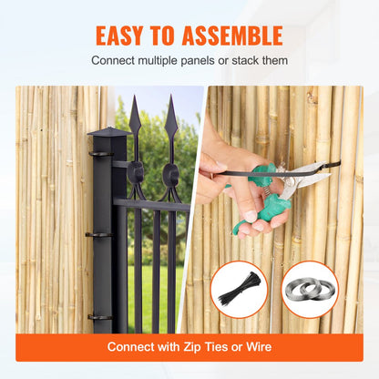 JA-A127B - Durable 100% Bamboo Rolled Fence for Privacy and Style