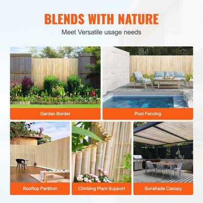 JA-A127B - Durable 100% Bamboo Rolled Fence for Privacy and Style