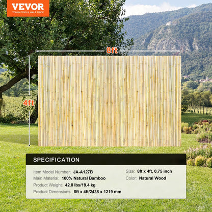 JA-A127B - Durable 100% Bamboo Rolled Fence for Privacy and Style
