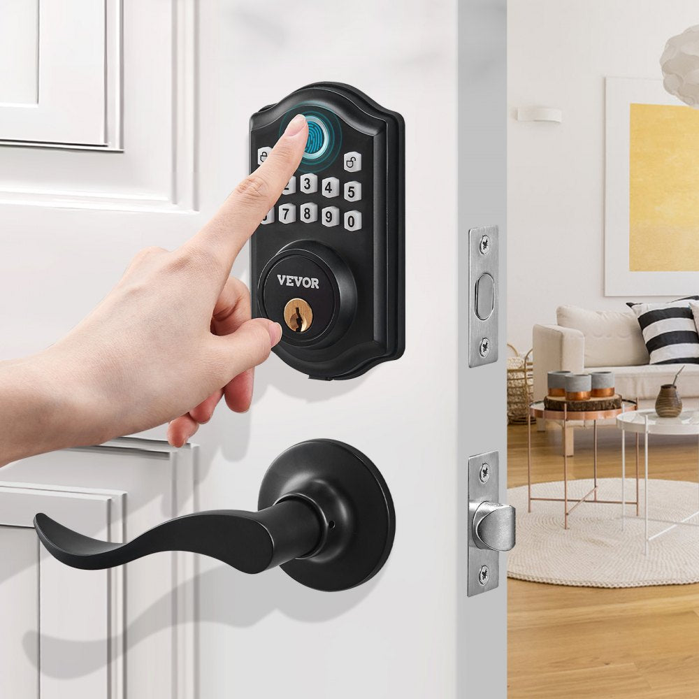 DS10Pro+L - VEVOR Biometric Fingerprint Door Lock with 300 Passcodes