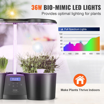 S12C - VEVOR 12-Pod Indoor Hydroponics System with LED Grow Light