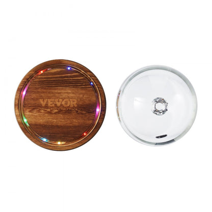 1530-1 - 6.9" VEVOR Glass Smoking Cloche with Wooden Base for Cocktails