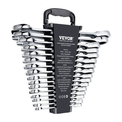 J0016H - 16-Piece Chrome Vanadium Wrench Set, 8mm to 24mm Range