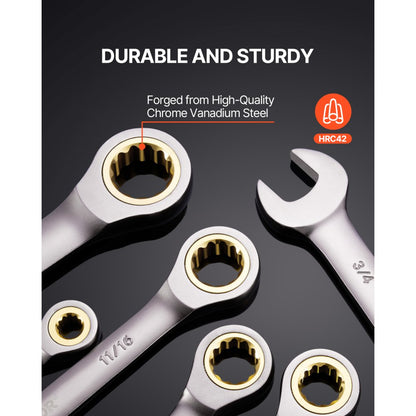 J0024H - 24-Piece SAE/Metric Wrench Set with 72-Tooth Ratchet