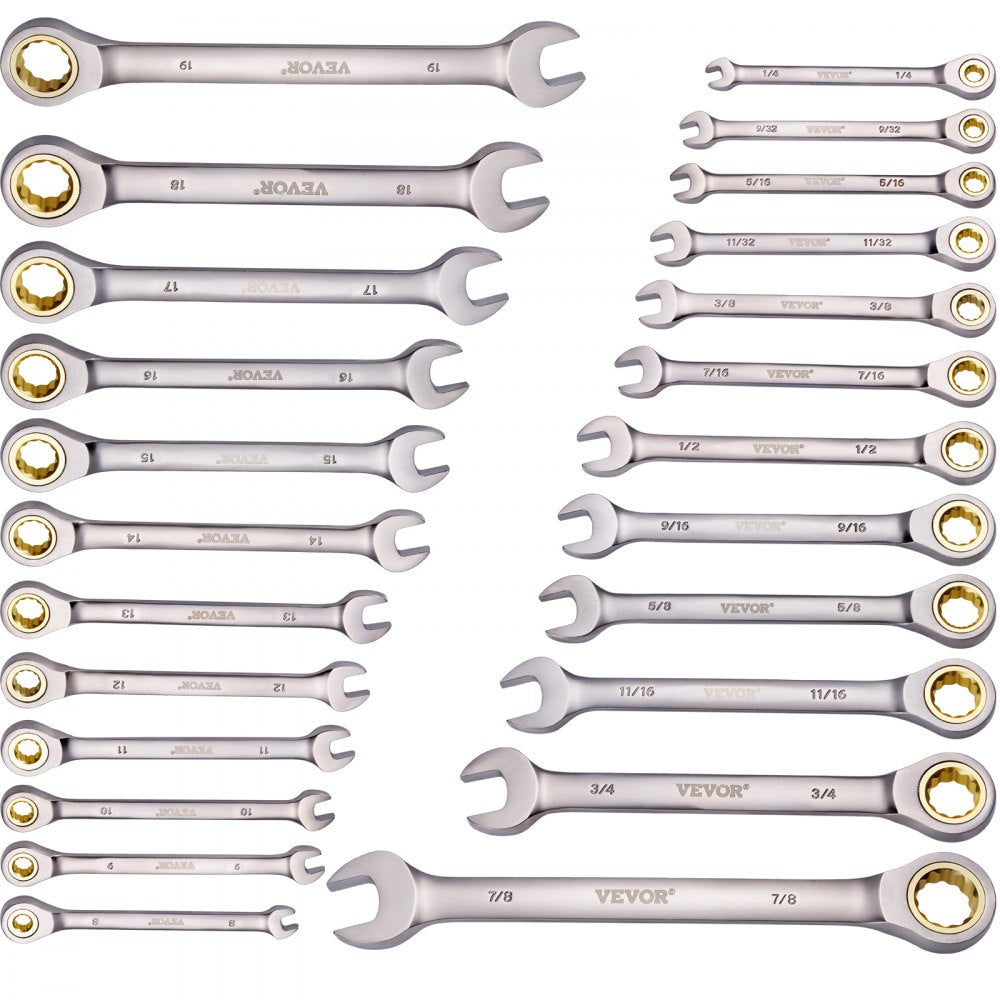 J0024H - 24-Piece SAE/Metric Wrench Set with 72-Tooth Ratchet