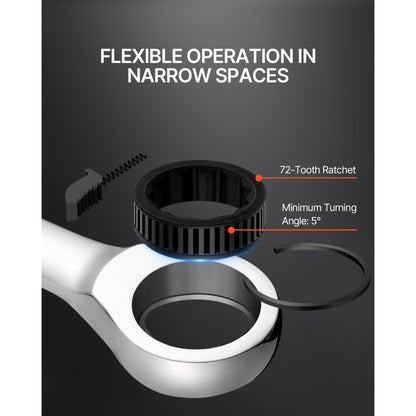 J0030H - 30-Piece Durable Wrench Set with 72-Tooth Ratchet, Metric & SAE