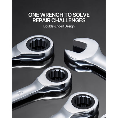 J0030H - 30-Piece Durable Wrench Set with 72-Tooth Ratchet, Metric & SAE