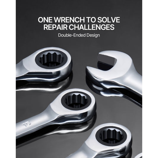 J0030H - 30-Piece Durable Wrench Set with 72-Tooth Ratchet, Metric & SAE