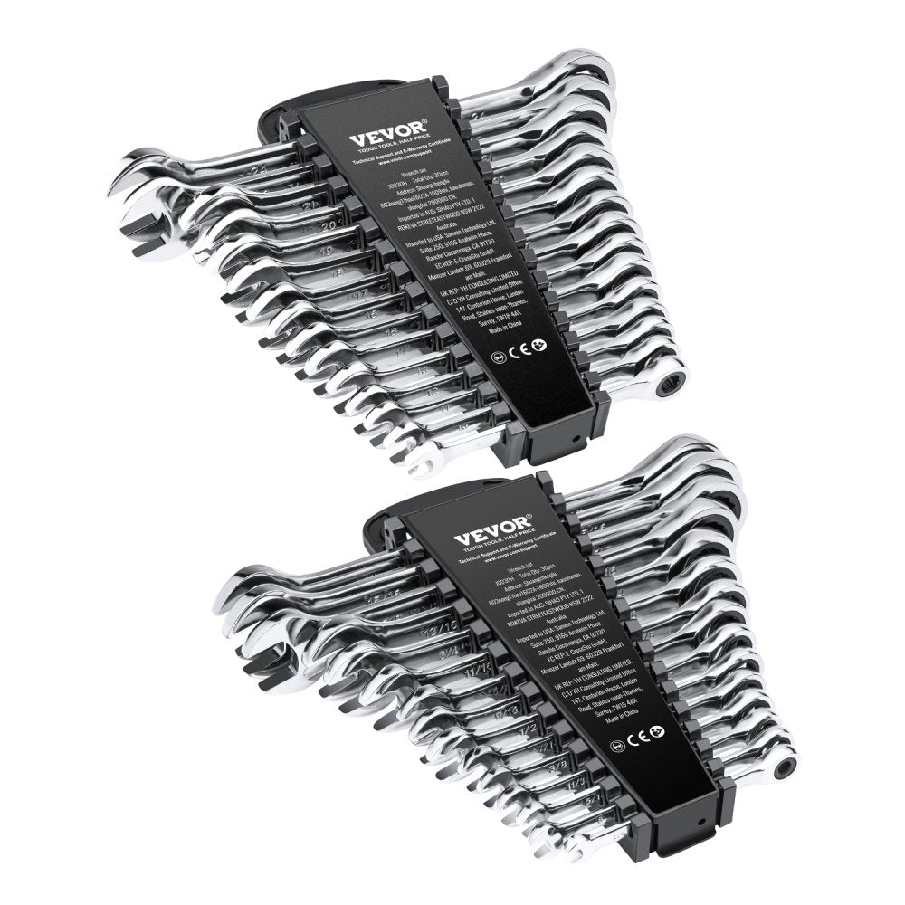 J0030H - 30-Piece Durable Wrench Set with 72-Tooth Ratchet, Metric & SAE