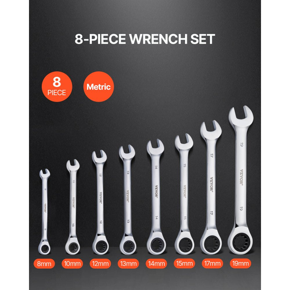 J008H - 8-Piece Metric Wrench Set for Efficient Automotive Repairs