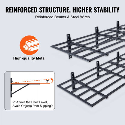 HL2472 - Heavy-Duty Metal Wall Shelving for 800 lbs Storage