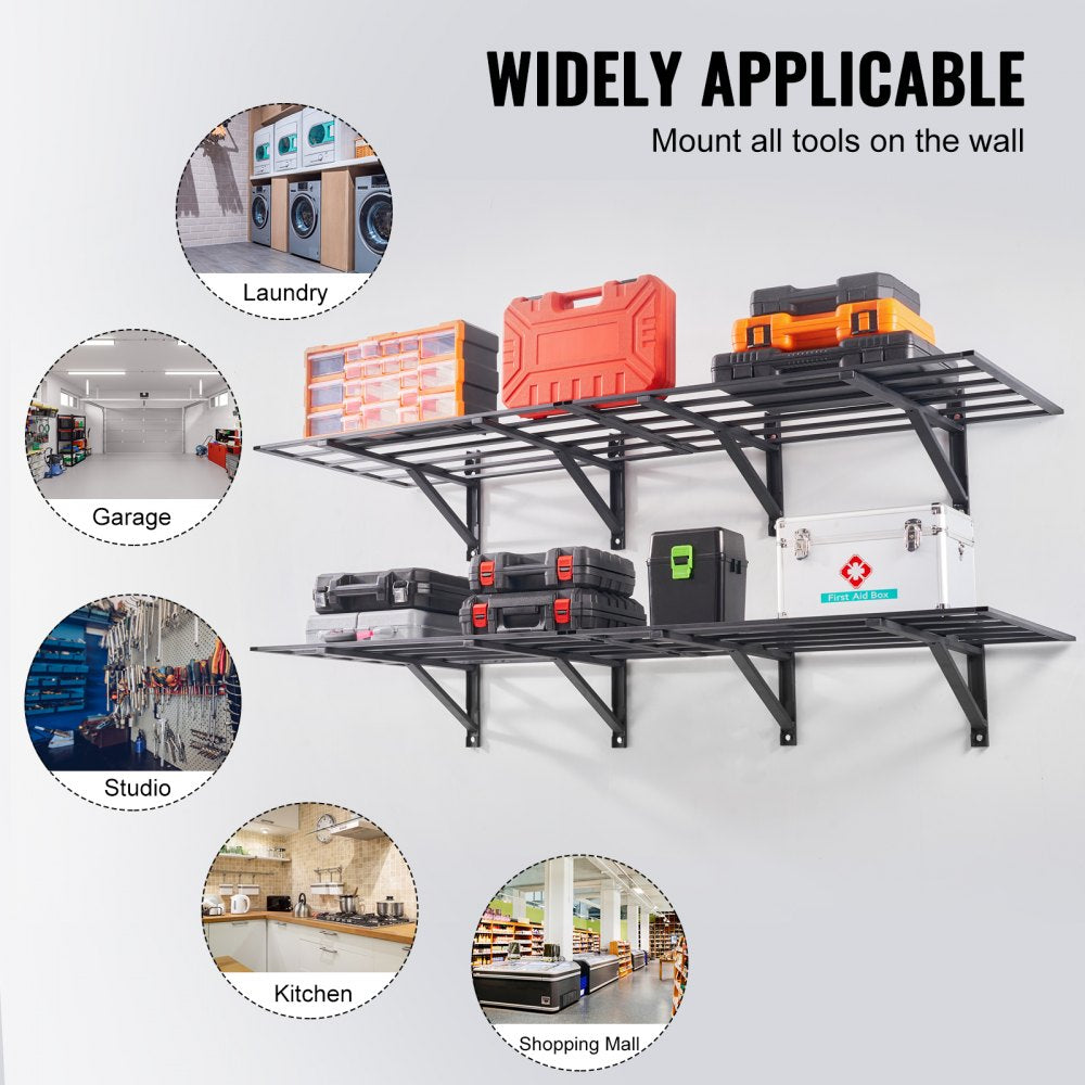 HL2472 - Heavy-Duty Metal Wall Shelving for 800 lbs Storage