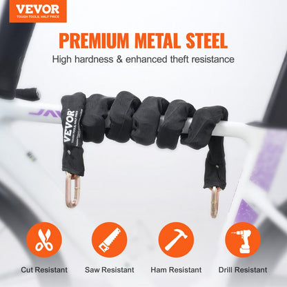 85306 - 180cm VEVOR Steel Bike Chain Lock for Ultimate Security