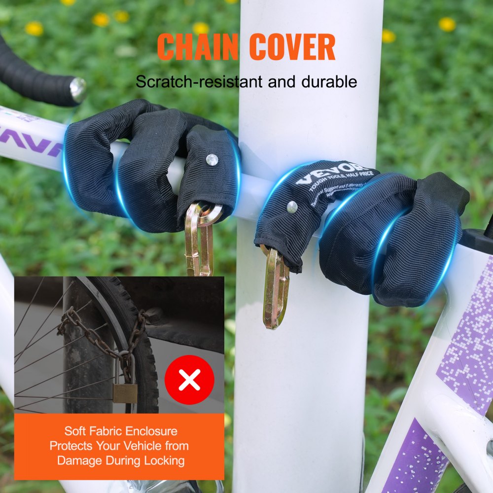 85306 - 180cm VEVOR Steel Bike Chain Lock for Ultimate Security