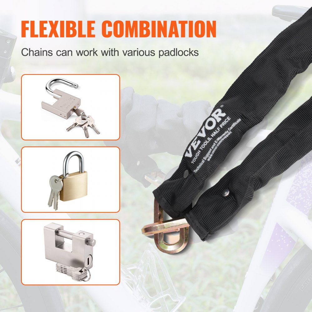 85306 - 180cm VEVOR Steel Bike Chain Lock for Ultimate Security
