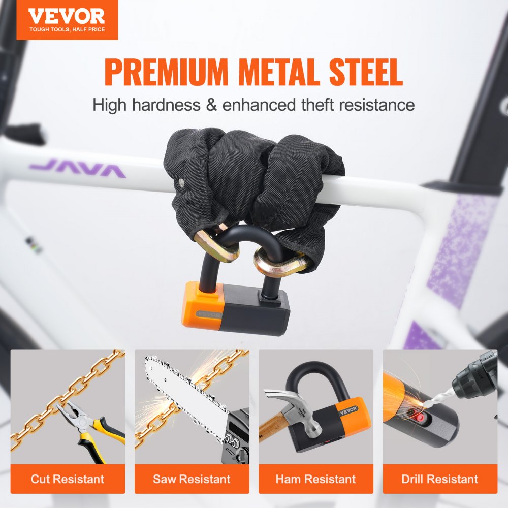 82820 - 100cm VEVOR Heavy-Duty Bike Chain Lock for Enhanced Security