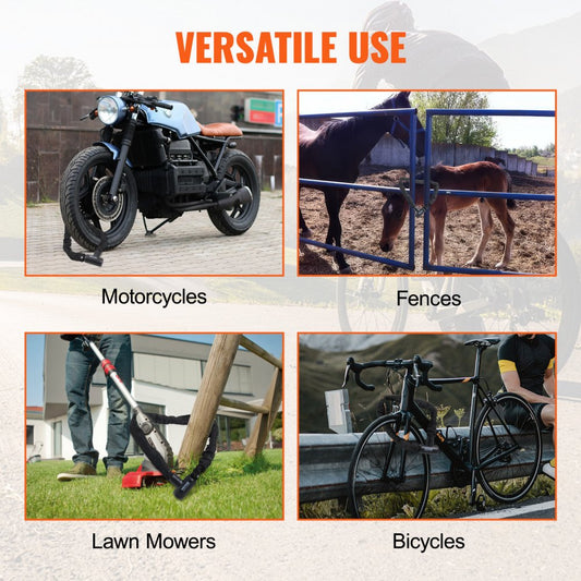 85911 - 120cm VEVOR Heavy-Duty Bicycle Chain Lock for Maximum Security