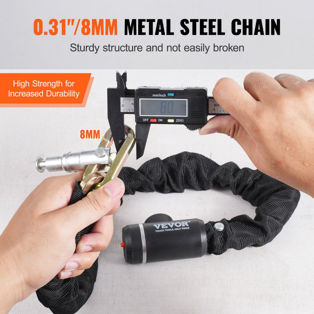 85911 - Premium 34.64" Steel Bike Chain Lock for Ultimate Security