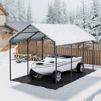 KD-TPQC-005-10x15ft - Heavy-Duty 10x15ft Carport with Q195 Steel Frame