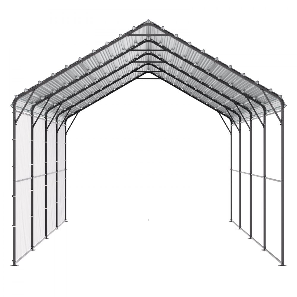 KD-TPQC-006-12x20ft - Durable 12' x 20' Steel Carport for Boats & Vehicles