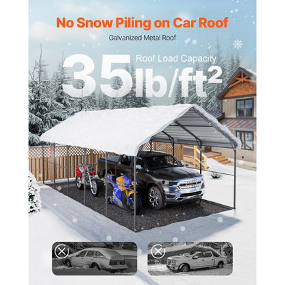 KD-TPQC-007-13x26ft - Durable 13x26ft Heavy-Duty Steel Carport Shelter