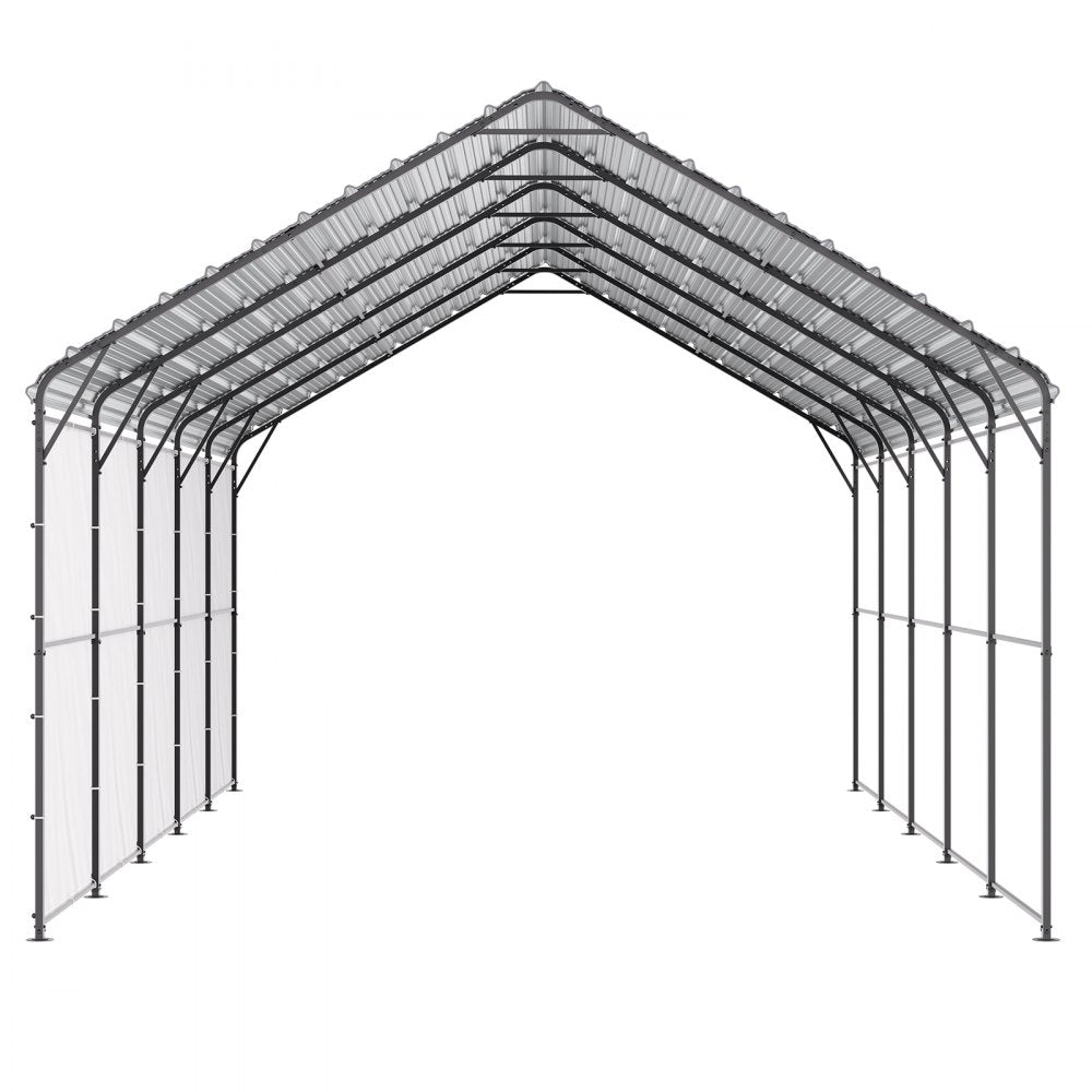 KD-TPQC-007-13x26ft - Durable 13x26ft Heavy-Duty Steel Carport Shelter