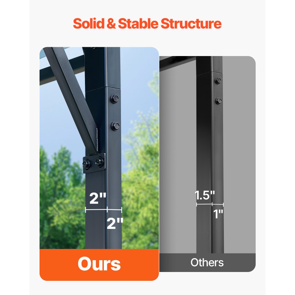 KD-TPQC-006-20x20ft - 20x20 ft Heavy-Duty Steel Carport for All Weather Protection