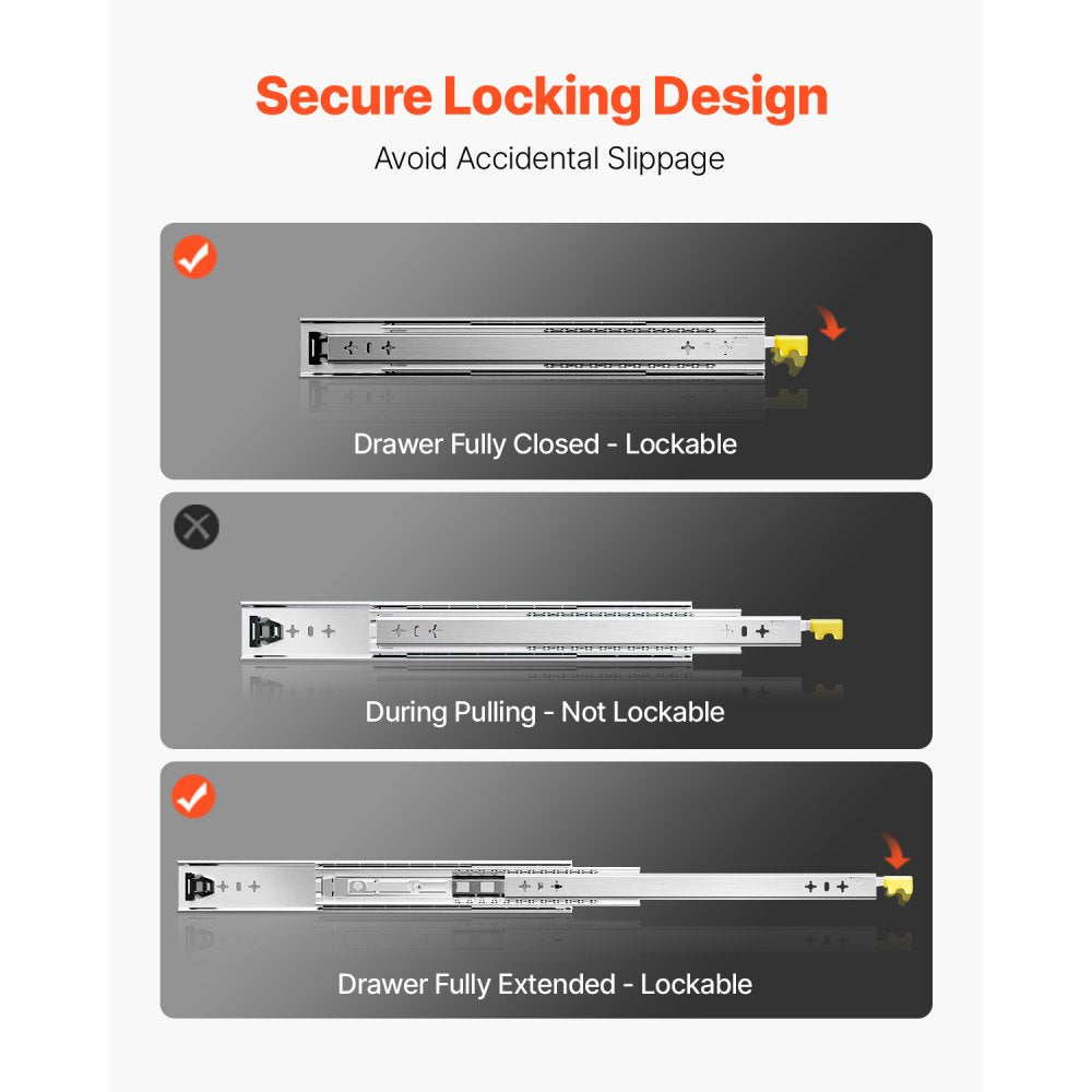 5301/5301Z-18" - Heavy-Duty Full Extension Drawer Slides, Smooth Operation